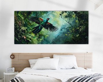 Peinture d'un oiseau tropical sur Caprices d'Art