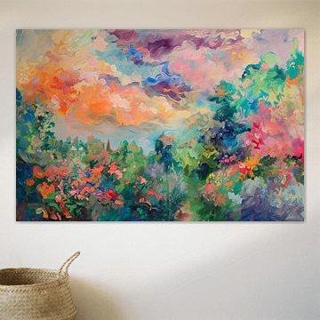 Abstract kleurrijk landschap