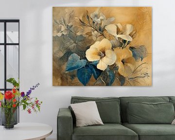 Gouden Hibiscus van Blikvanger Schilderijen