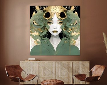 Voorbeeld van het werk in een kamer