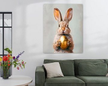 Easter bunny with the golden egg by But First Framing