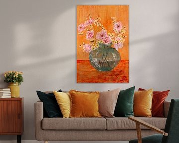 Vaas met bloemen 'All Things Bloom' van Claudia Rosa Art