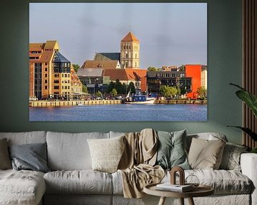 View across the Warnow to the Hanseatic city of Rostock