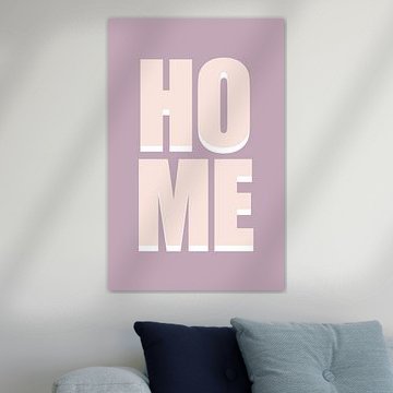 Retro Quote - Zuhause in Lila und Rosa