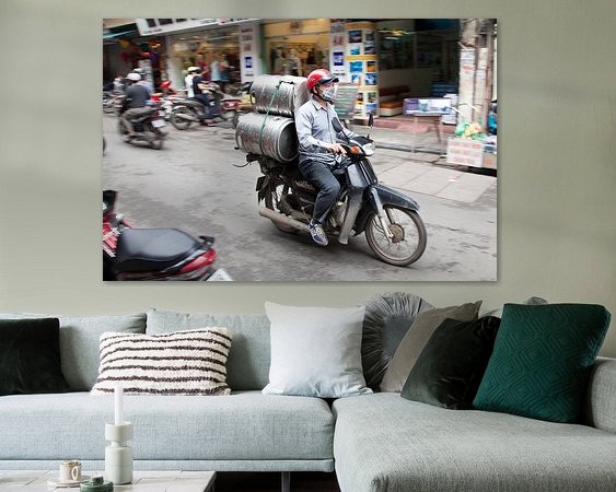 Voorbeeld van het werk in een kamer