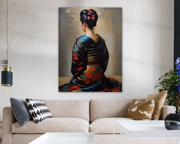 Japanse mysterieuze schoonheid Geisha van Jolique Arte