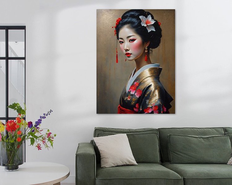Voorbeeld van het werk in een kamer