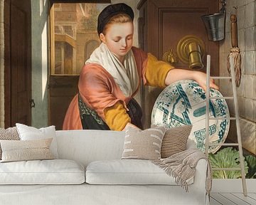 Maid in a kitchen, Pieter Christoffel Wonder