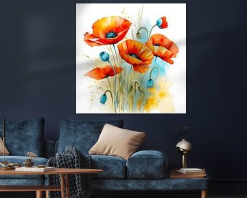 Klaprozen in Aquarel - Poppies in Watercolor