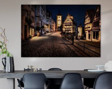 Rothenburg ob der Tauber in de avond van Voss Fine Art Fotografie
