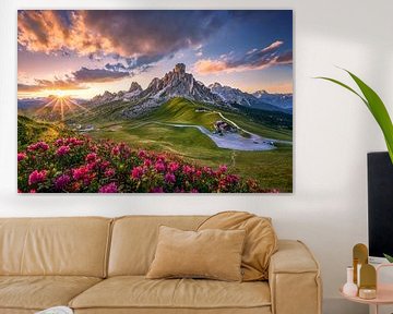 Roses des Alpes au coucher du soleil dans le Tyrol du Sud sur Voss Fine Art Fotografie