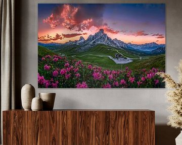 Roses des Alpes au coucher du soleil dans le Tyrol du Sud sur Voss Fine Art Fotografie