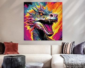 Pop Art Dragons Fury von Karina Brouwer