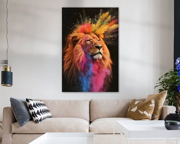 Dreamy Dominance - The Lion in Colour Explosion by Eva Lee