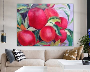 Appels in lila. 60x60cm. van JeannineC