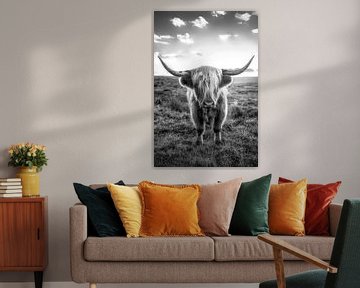 Scottish Highland cattle in black and white by Voss Fine Art Fotografie