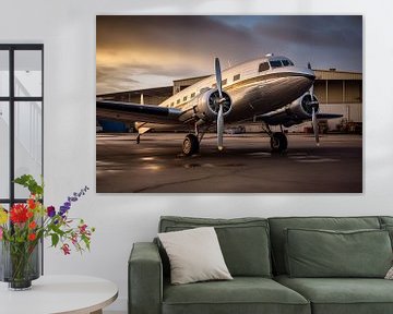 Un vieil avion vintage dans un hangar d'aéroport sur Animaflora PicsStock