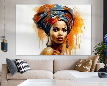 Afrikanische Schönheit Frau Kunst gemalt von Animaflora PicsStock