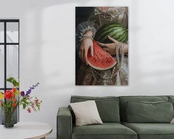 Victoriaanse dame met watermeloen van Uncoloredx12