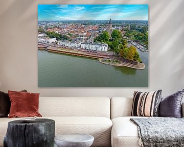 Luchtfoto van de historische stad Zuthpen aan de rivier de IJssel in Nederland van Eye on You