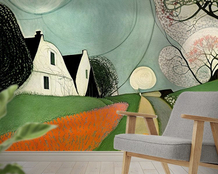 Voorbeeld van het werk in een kamer