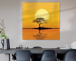 Voorbeeld van het werk in een kamer