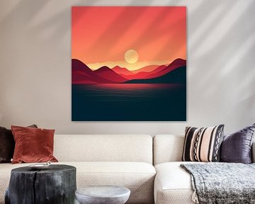 Zonsondergang Minimalisme modern lichte kleuren van TheXclusive Art