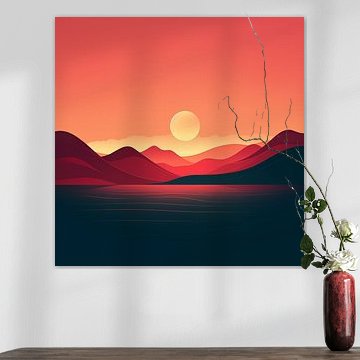 Coucher de soleil Minimalisme moderne couleurs claires