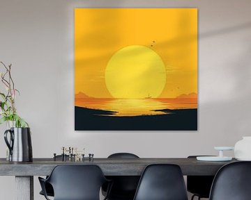 Coucher de soleil plage Minimalisme moderne sur The Xclusive Art