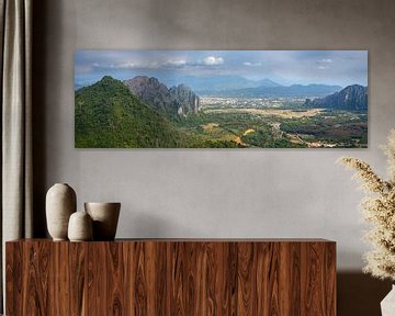 Panorama from Pha Ngern View Point to Vang Vieng by Walter G. Allgöwer