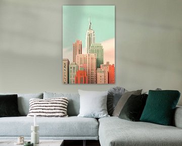 Illustration de New York en couleurs pastel sur Thea