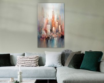 New York abstract in pastel van Thea