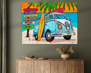 Island Hopper VW bus by Happy Paintings