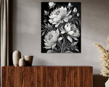 Schwarze Blumen von Lens Design Studio