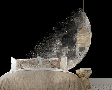 Moon in the dark night sky