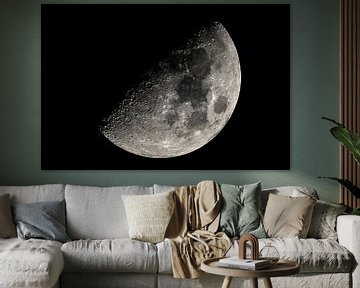 Maan in de donkere nachtelijke hemel van Sjoerd van der Wal Fotografie