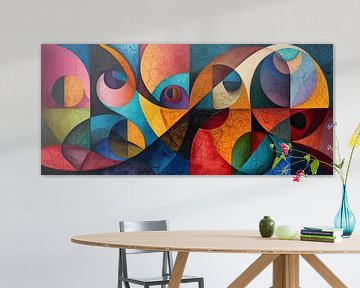 Kleurrijk Abstract | Vibrant Riddle Maze van Kunst Kriebels
