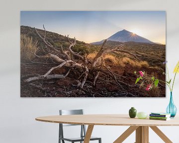 Zonsondergang bij de El Teide op Tenerife van Marloes ten Brinke