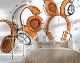 Voorbeeld van het werk in een kamer