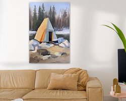 Voorbeeld van het werk in een kamer