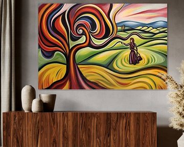 Vibrant Tree of Life by De Muurdecoratie