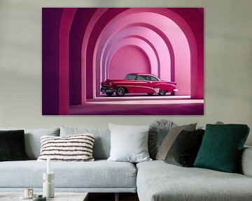 Oldtimer - classic car - pink red by Marianne Ottemann - OTTI