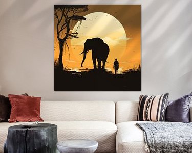 Voorbeeld van het werk in een kamer