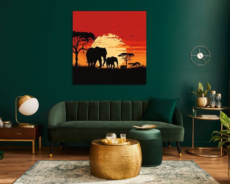 Voorbeeld van het werk in een kamer