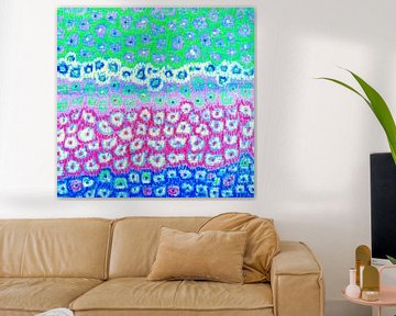 abstracte bloemen als streeppatroon van Claudia Gründler