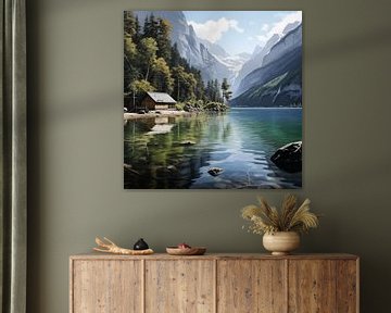 Königssee Lake Obersee en een hut van The Xclusive Art