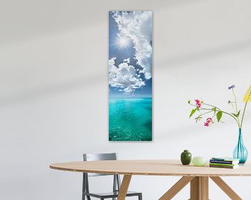 Türkis blau leuchtendes Meer in der Karibik. Hochformat-Panorama von Voss Fine Art Fotografie