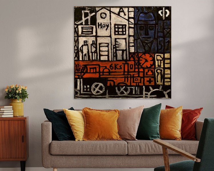 Voorbeeld van het werk in een kamer