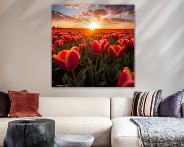 Champ de tulipes Pays-Bas sur The Xclusive Art