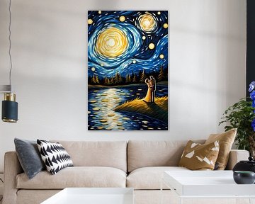 Starry Night Romance by De Muurdecoratie